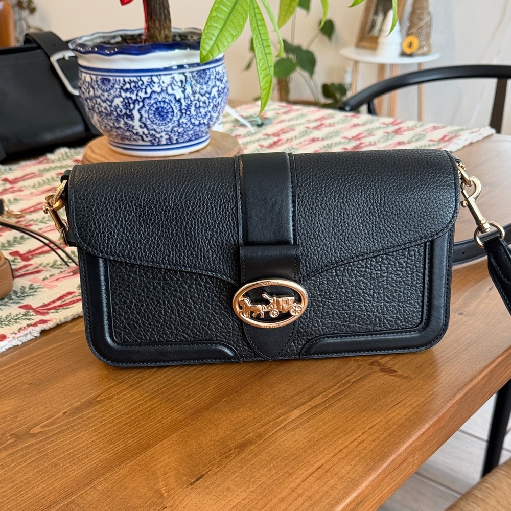 Coach Black Leather Shoulder Bag